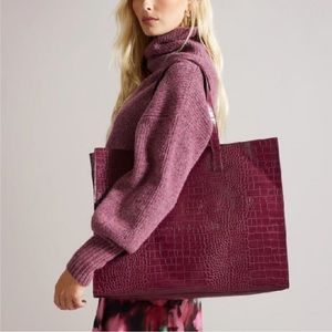 Ted Baker Allicon Croc Large Icon Shopper Tote Bag NWT